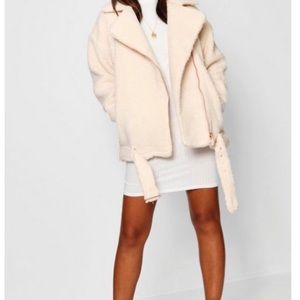 Off white teddy coat
